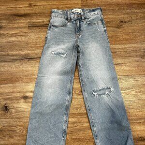 Abercrombie Kids High Rise Wide Leg Jeans Size 7/8 LONG